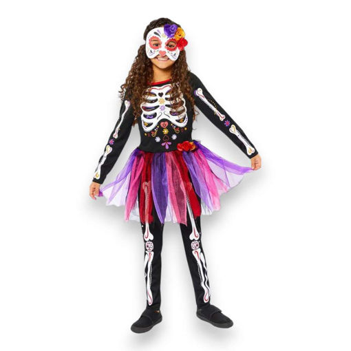 Picture of DAY OF THE DEAD DRESS COSTUME 6-8 YEARS